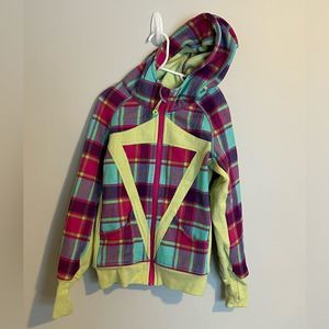 Fleece lined, THICK, bright colored plaid ivivva hoodie